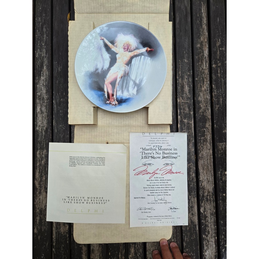Vtg 1992 Marilyn Monroe There's No Business Like Show Business Collector Plate